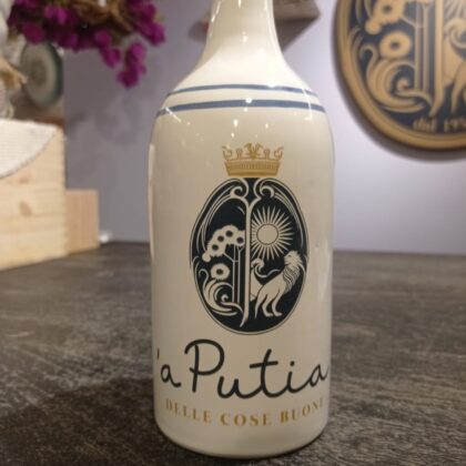 Bottiglia grande in ceramica dipinta a mano